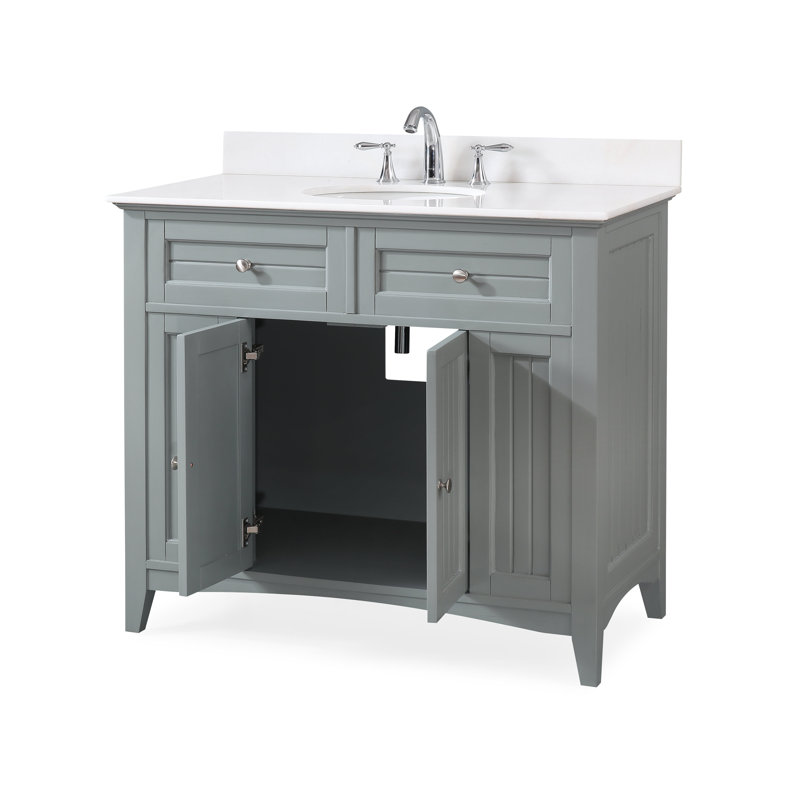 Gracie Oaks Eugene 42'' Freestanding Single Bathroom Vanity with